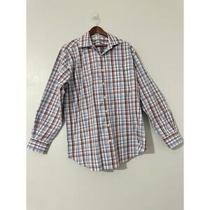 Peter Millar Plaid Long Sleeve Button Up Shirt sz XL